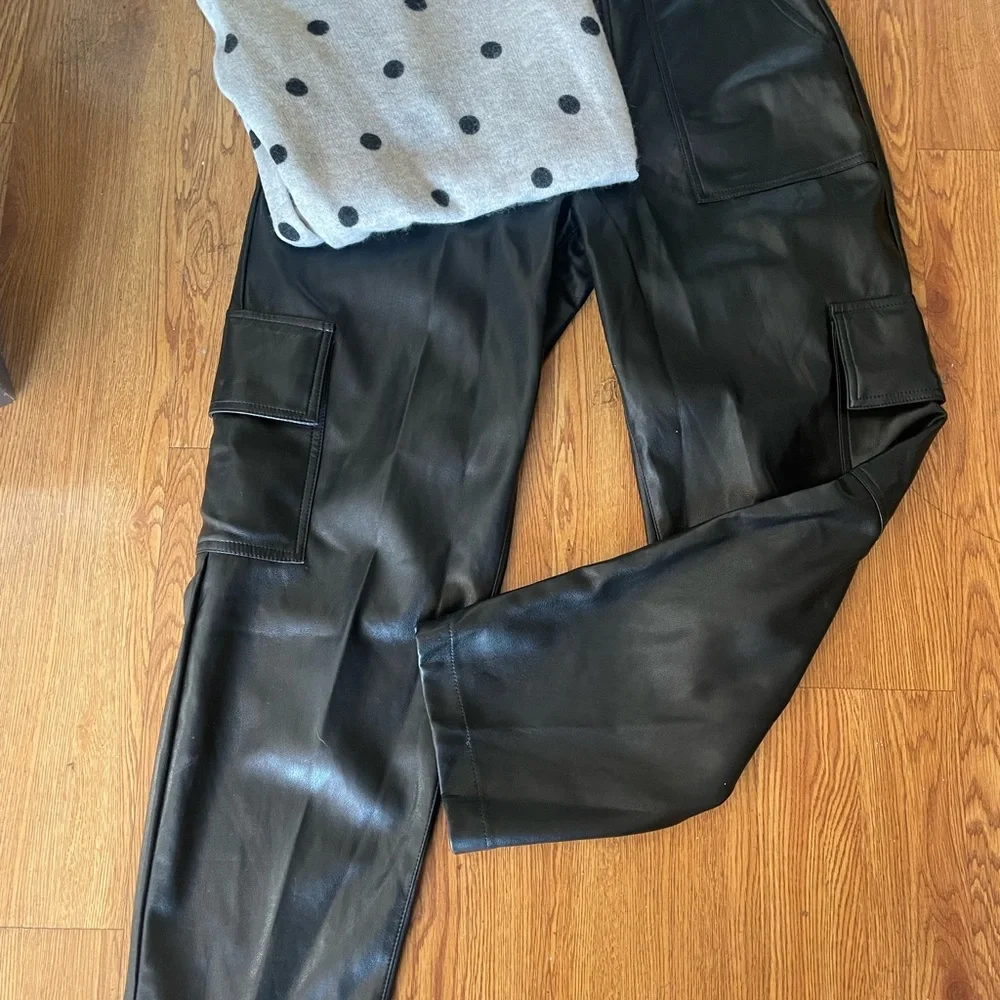 7 For All Mankind Faux Leather Cargo Pants - Picture 11 of 16